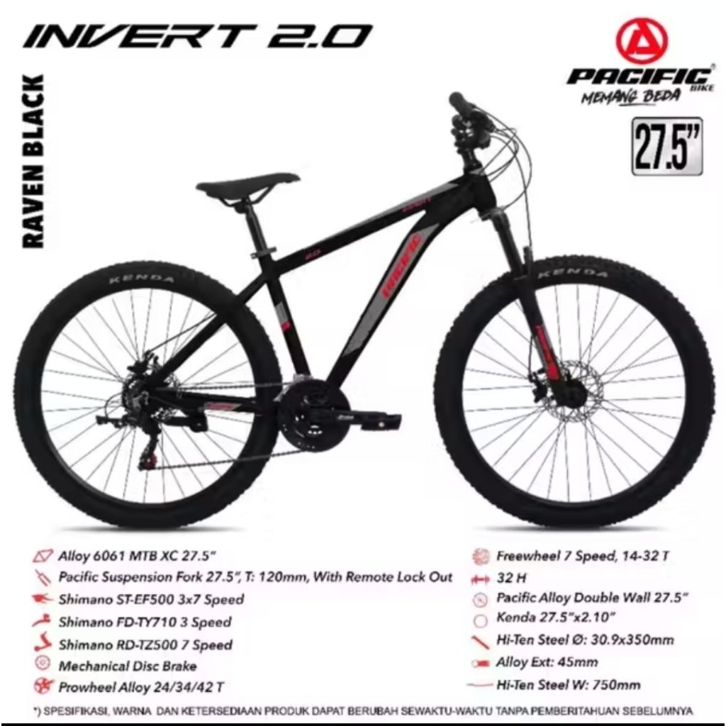 Sepeda MTB 26 27,5 inch Exotic 2612 AH Pacific Invert 1.0 alloy
