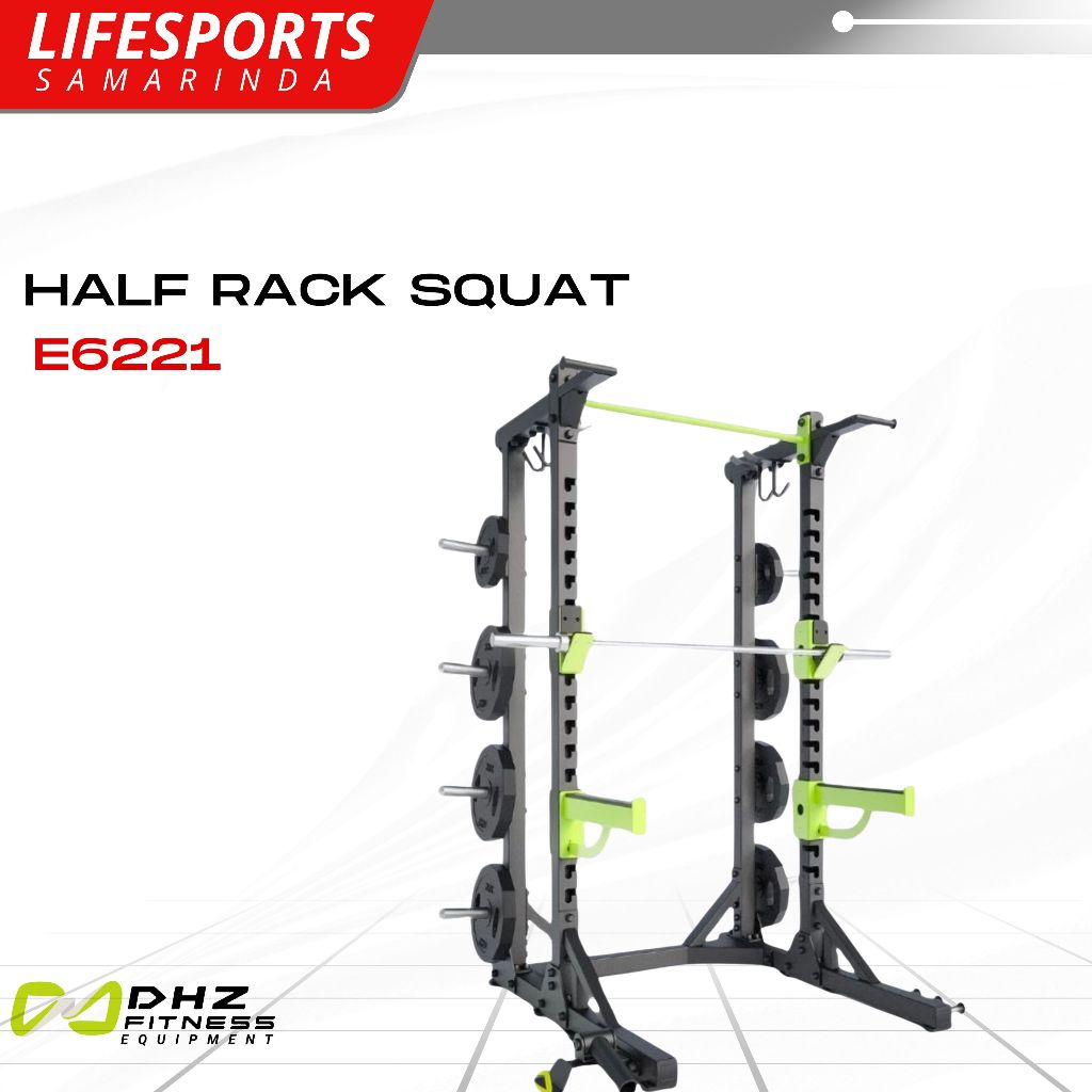 LIFESPORTS - ALAT FITNESS GYM Functional Half Rack Squat Power Rack Machine DHZ E6221