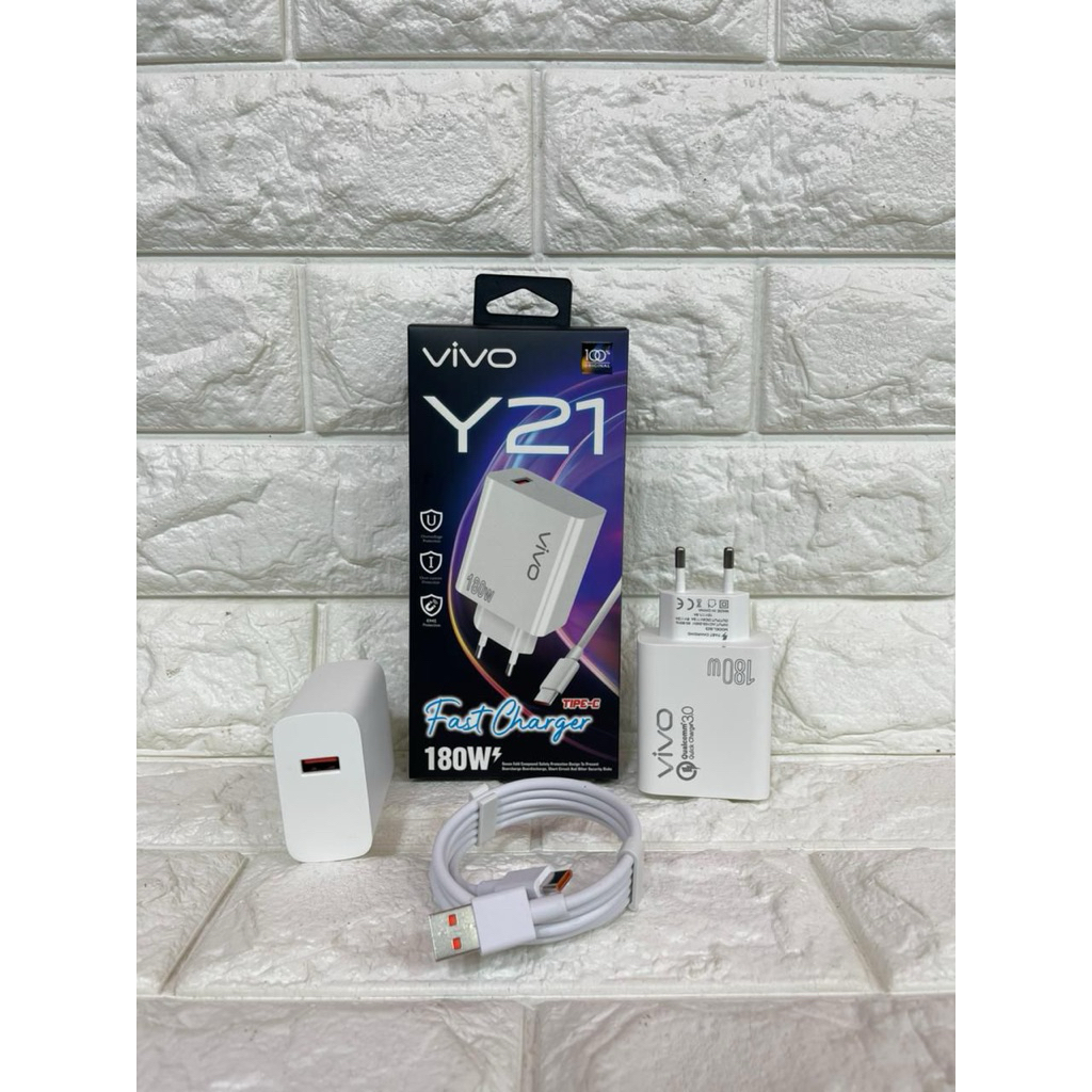 Charger Ori Vivo Y21 180W Fast Charging Casan isi daya cepat V8 Micro Type C