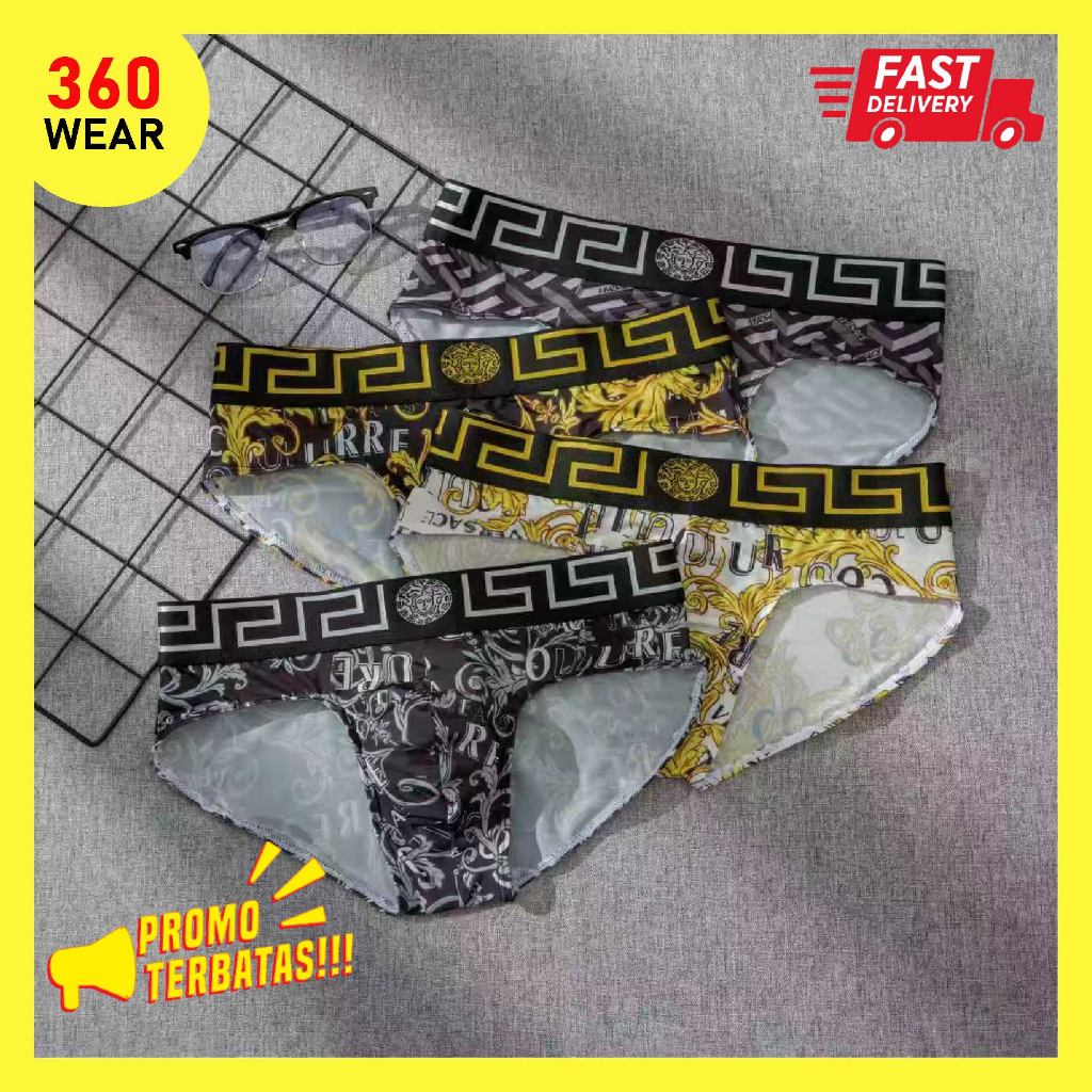 Celana Dalam Versace Men Underwear Brief Pria Sempak Laki Motif Baru Bahan Adem