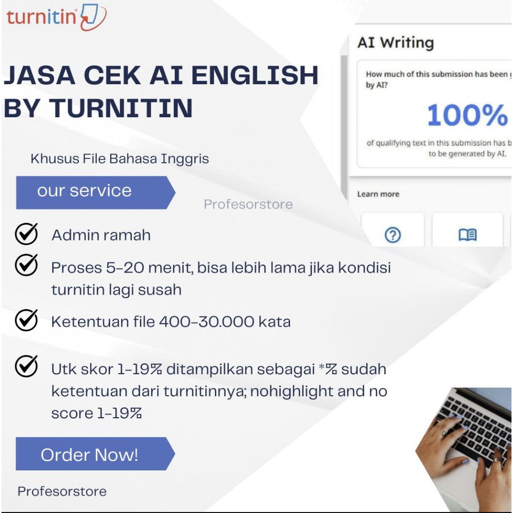 JASA CEK SCORE AI ENGLISH BY TURNITIN