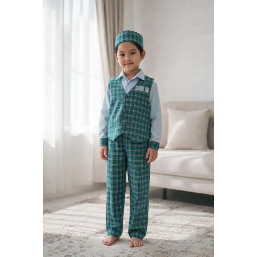 custom seragam sekolah kotak kotak TK,SD, PAUD