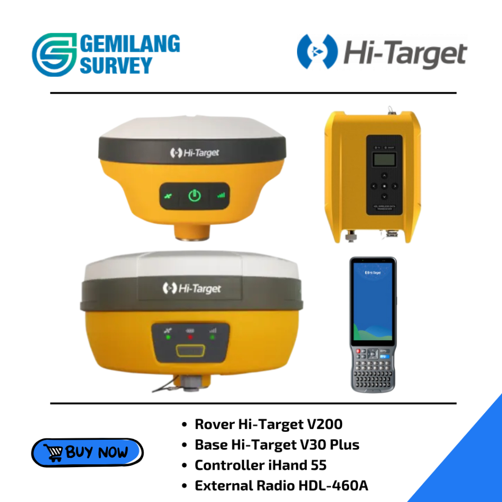GPS Geodetik Hi Target V200 Rover Kit  | V30Plus Base Kit