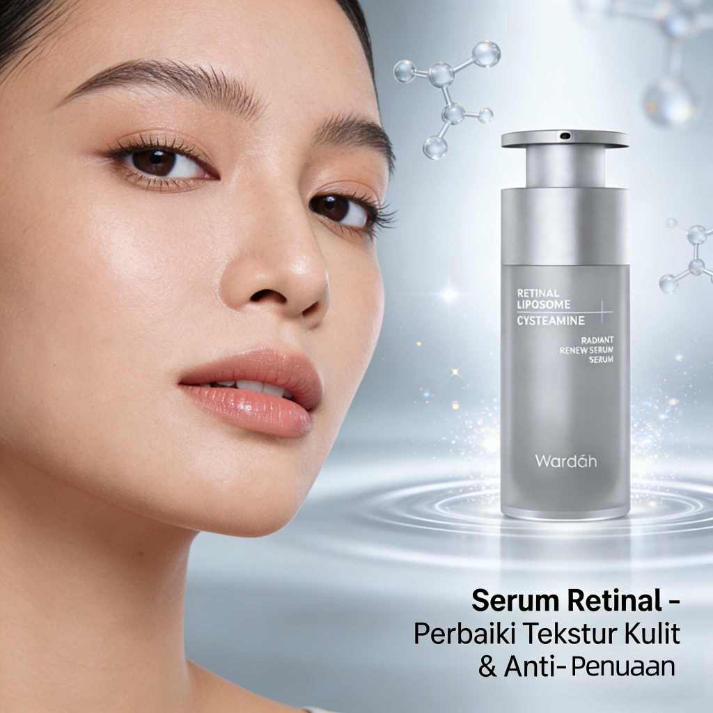 WARDAH Radiant Resurfacing Retinal Cysteamine Serum 30 ml - serum mencerahkan wajah, serum brighteni