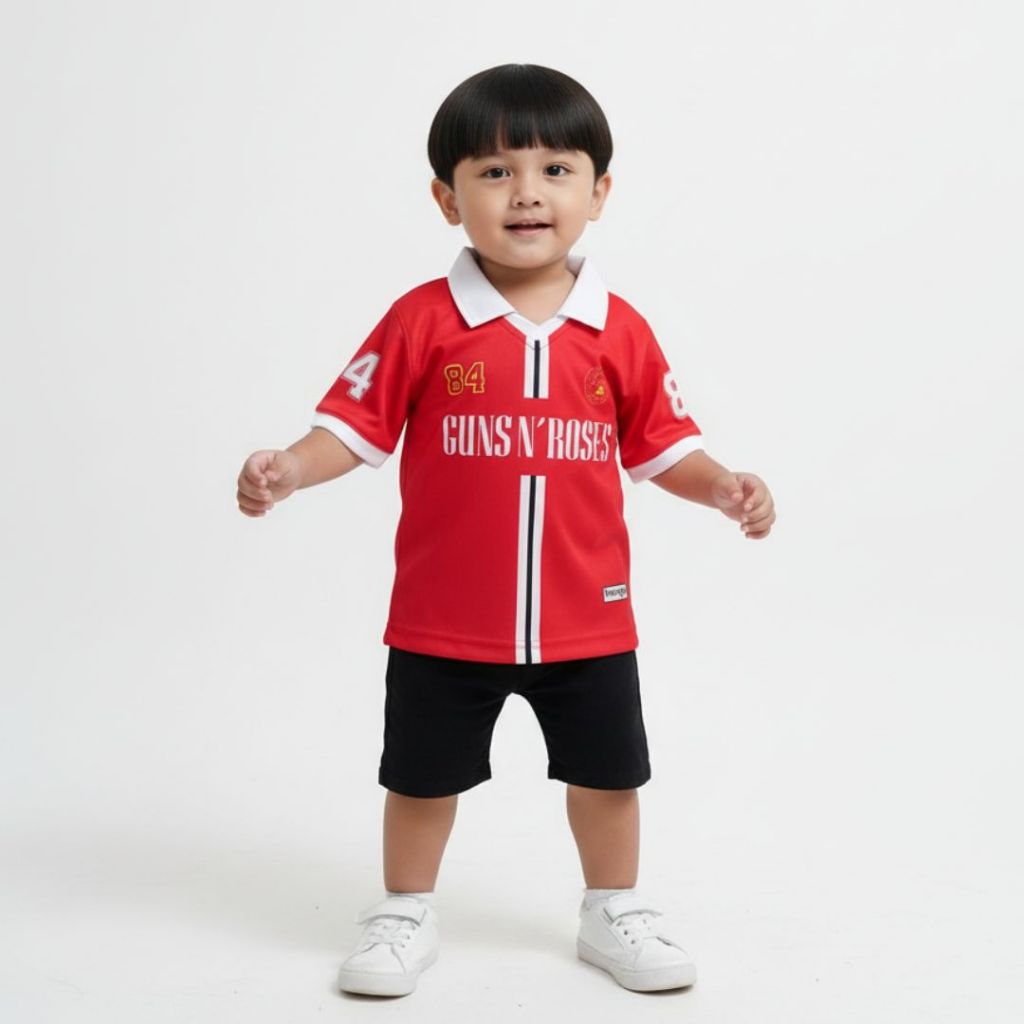 Havala - Kaos Jersey Anak Band Guns N Roses AXL Rose Full Printing Oversize Retro Vintage Anak