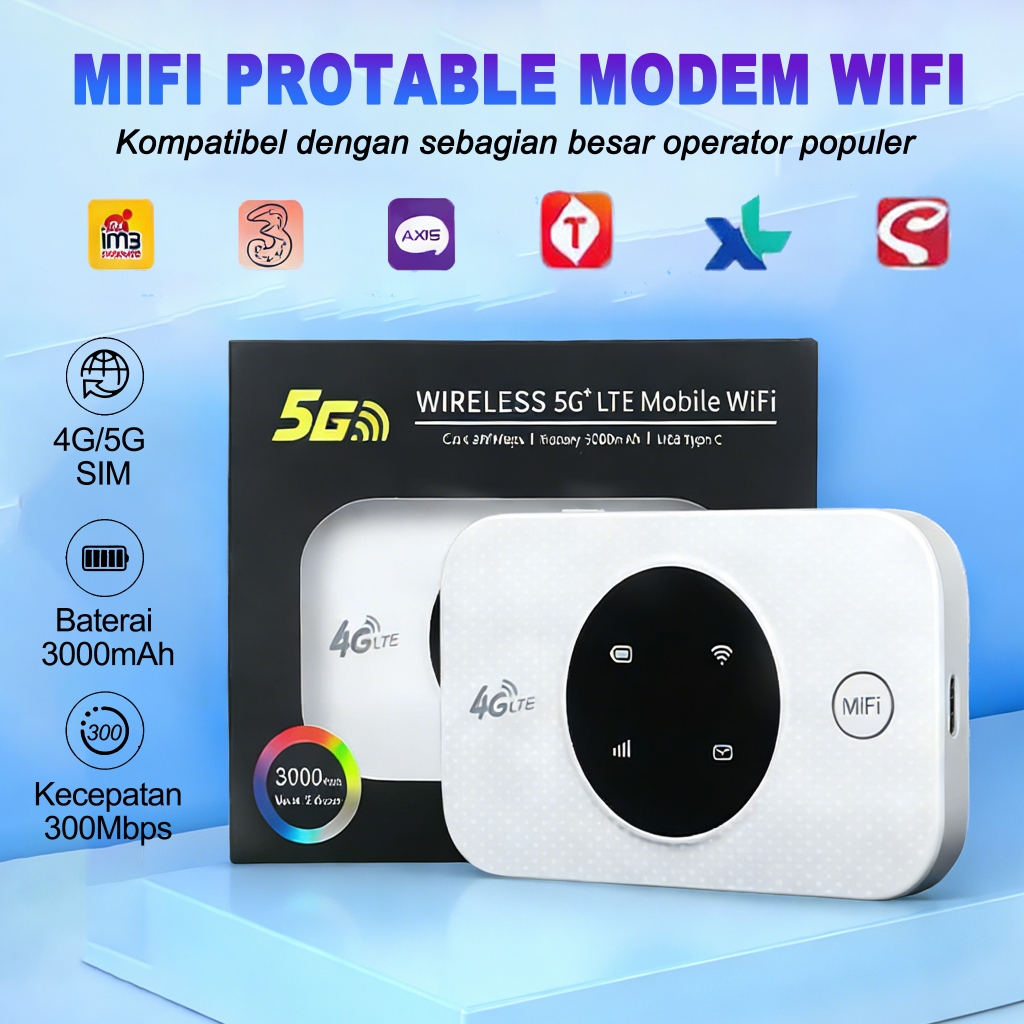 Modem wifi 5G all operator sim card/300Mbps wifi portable 4g all operator/battery 3000mah