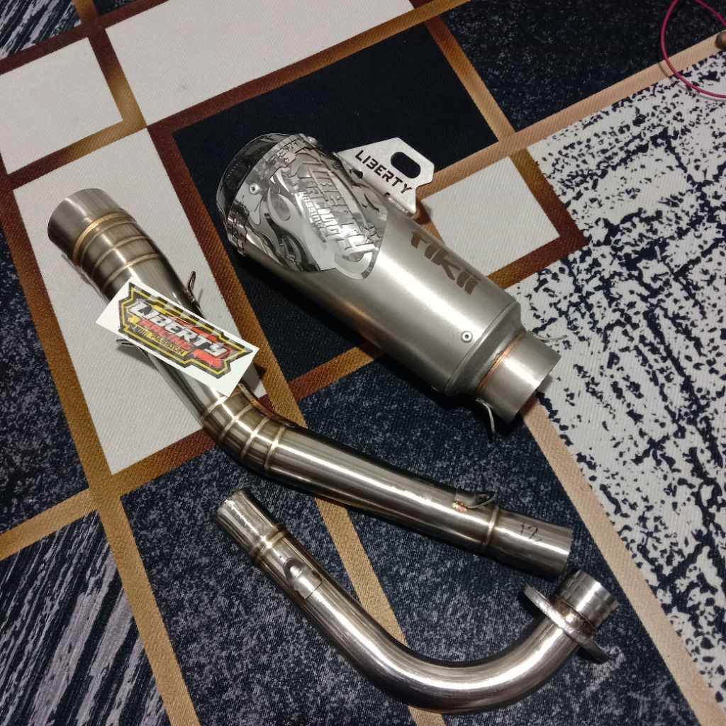 knalpot bebek GTX RBT TAXI gabah original Liberty Racing Passion chart 304full seri sanblast cnc for
