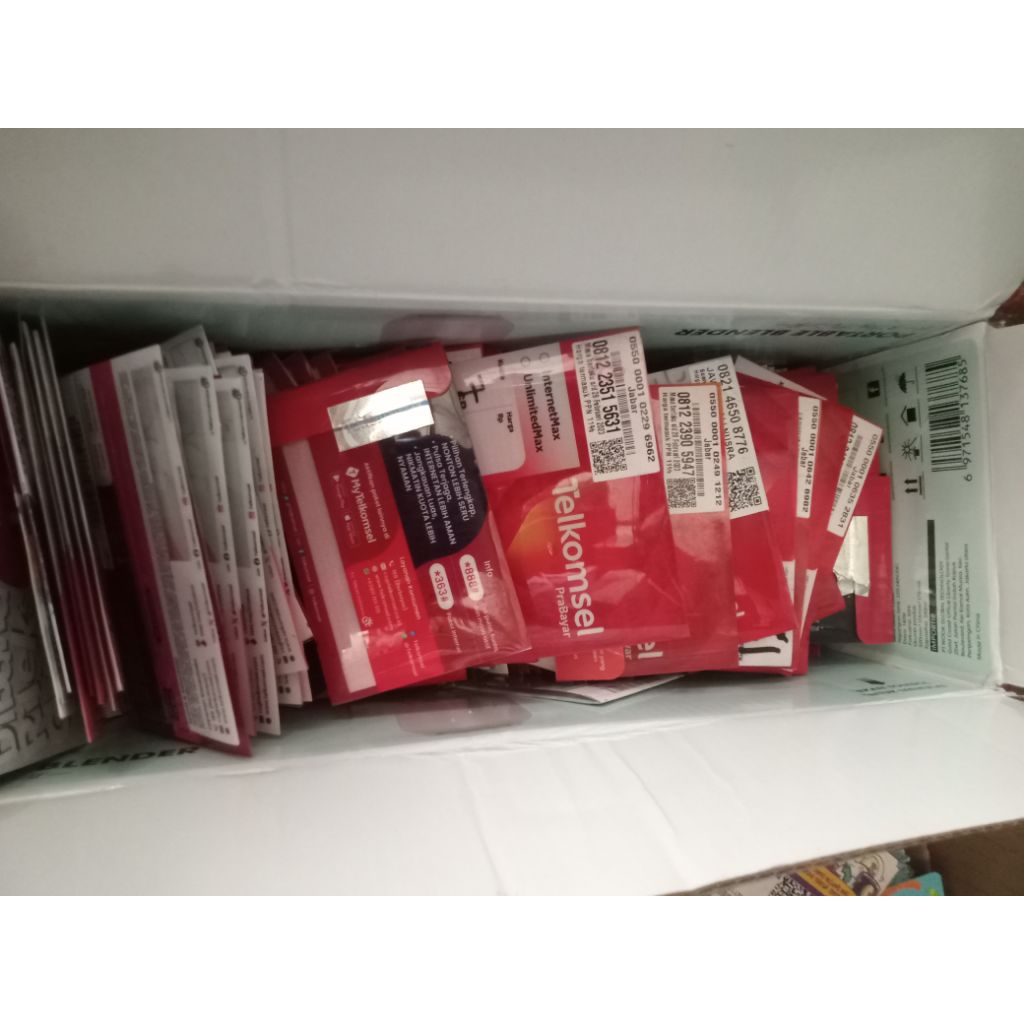 packing bekas kartu perdana random