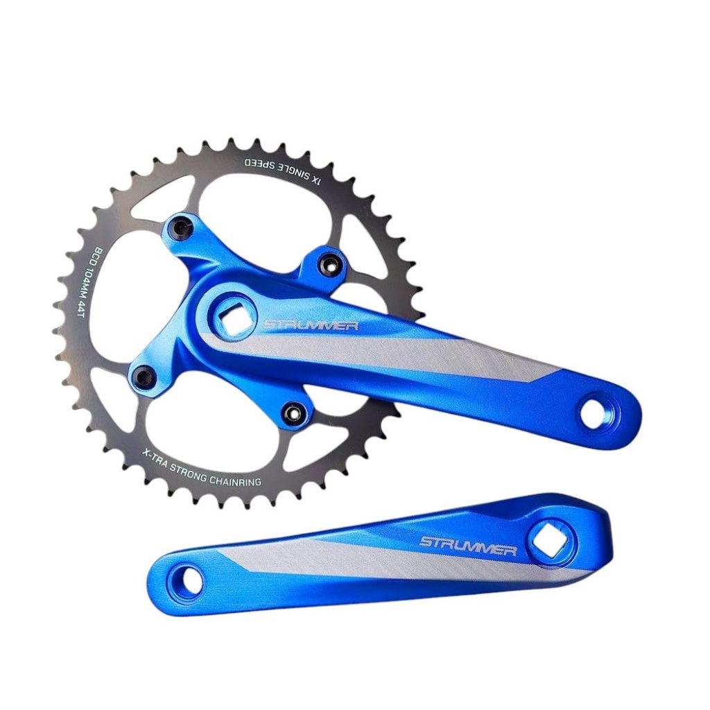 Crank Strummer HT1 CW-7 44t BCD 104 single speed crank sepeda BMX, Fixie square/BB Kotak