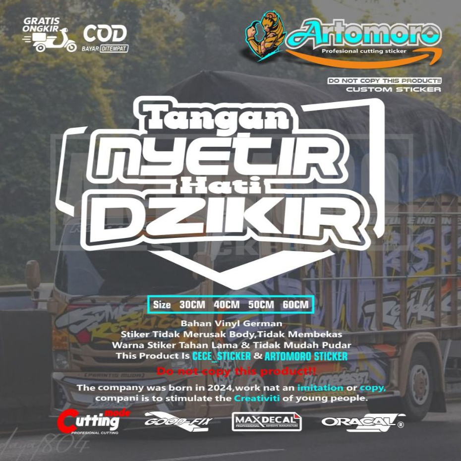 Stiker Cutting Truck Tangan nyetir hati Dzikir variasi kaca mobil pickup truk stiker mobil