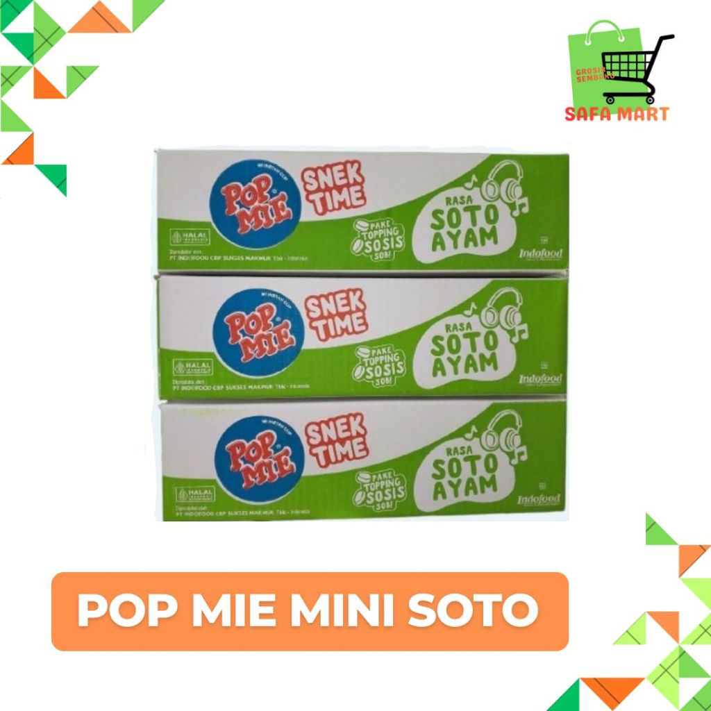 [Dus]POP MIE MINI POP MIE SNEK TIME (1 dus isi 12 pcs) Pop mie mini ayam bawang/pop mie mini soto/po