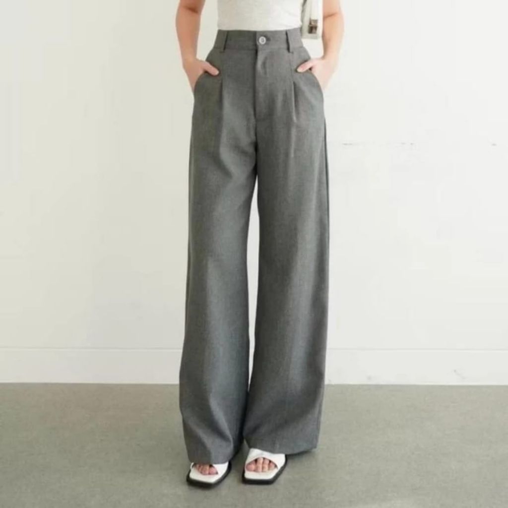 Viona Pants - Celana loose Pants Trouser Wanita - Celana Kulot Wanita - Celana Panjang Anti Kusut