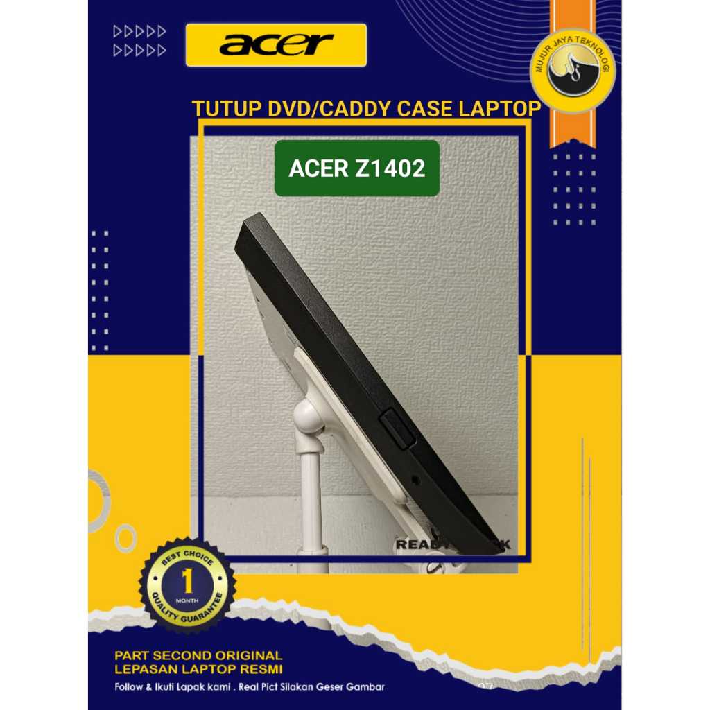 DVD Caddy Tutup Case Cover Laptop Acer Aspire One Z1401 Z 1401 Series Second Original