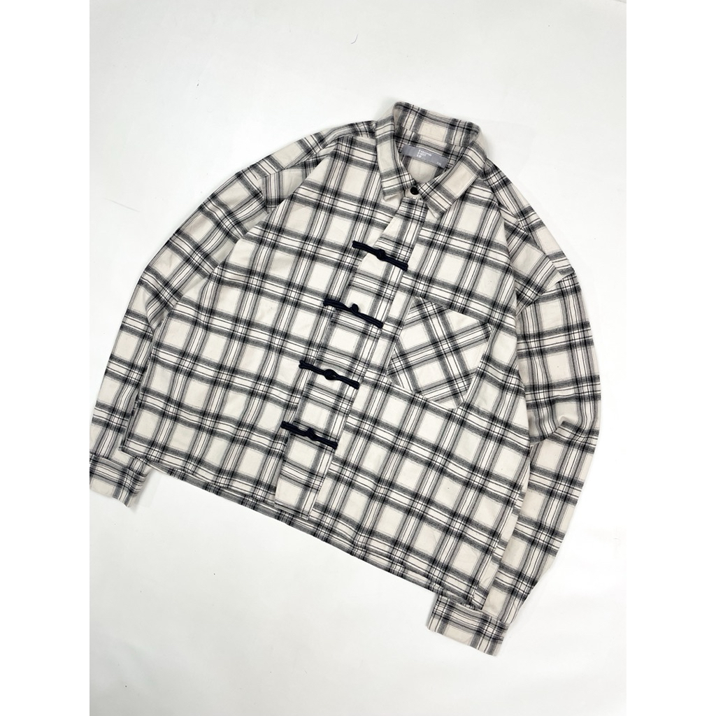 B.4 8SCND BOXY TARTAN CHEONGSAM SHIRT