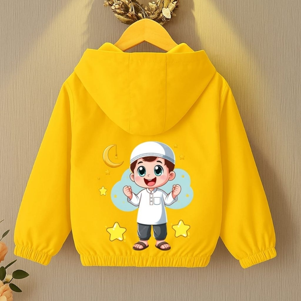 Jaket parasut hoodie gambar muslim boy jaket anak laki laki terbaru jaket anak keren original jaket 
