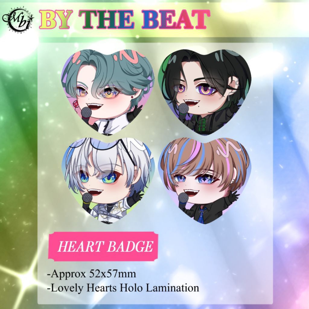 [FanMerch] BY THE BEAT NIJISANJI EN - HEART BADGE