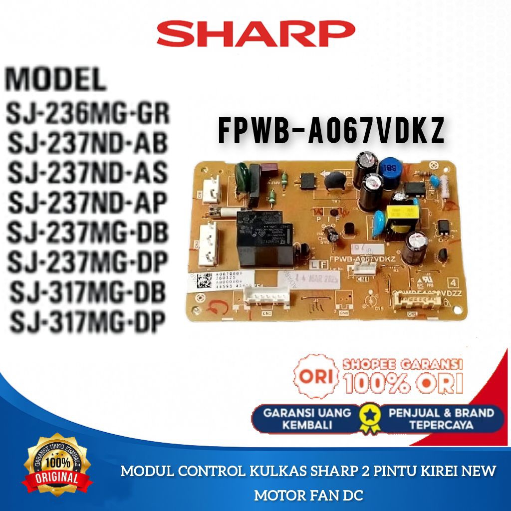 Modul pcb kulkas sharp 2 Pintu kirei new model motor fan dc original Sharp
