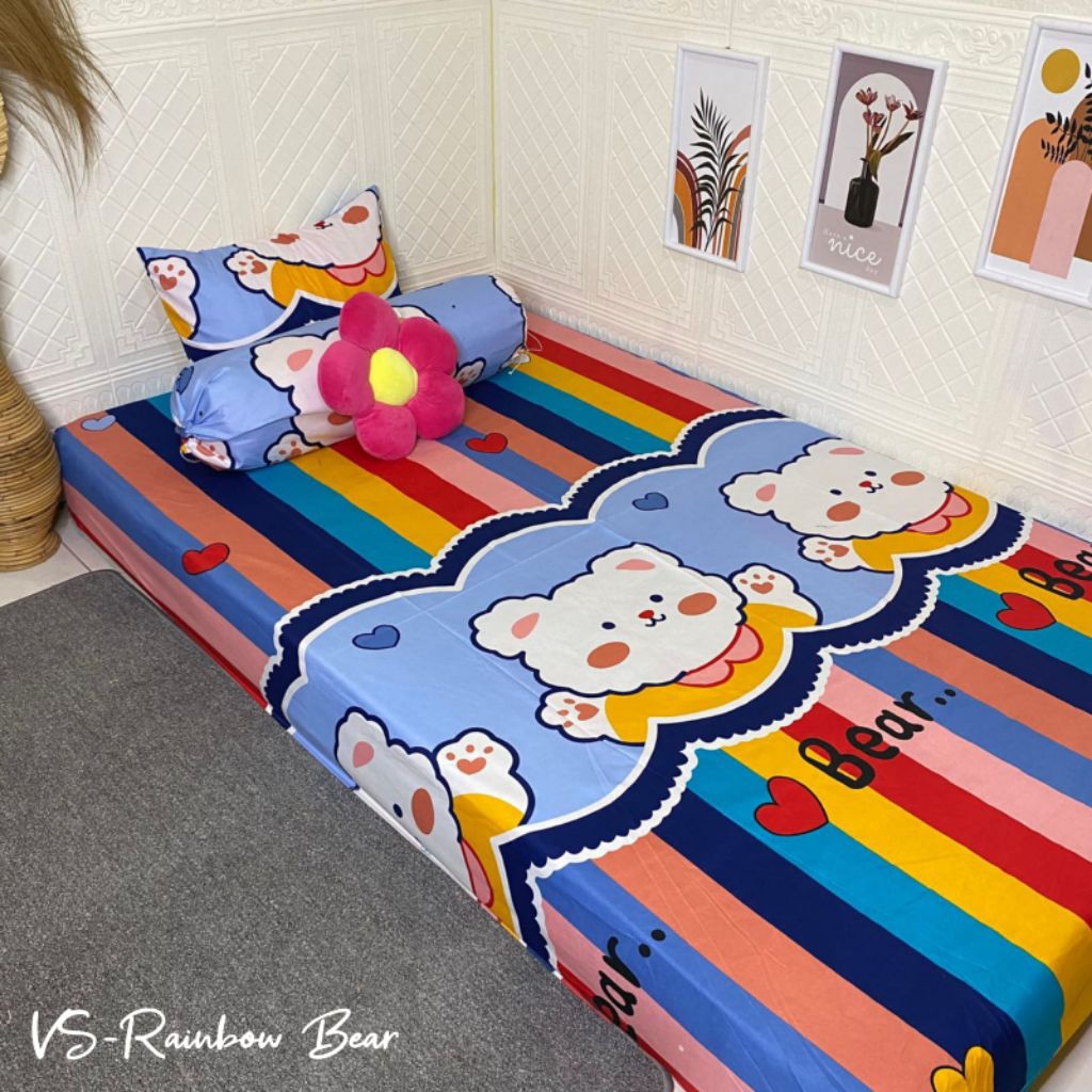 sprei rainbow bear