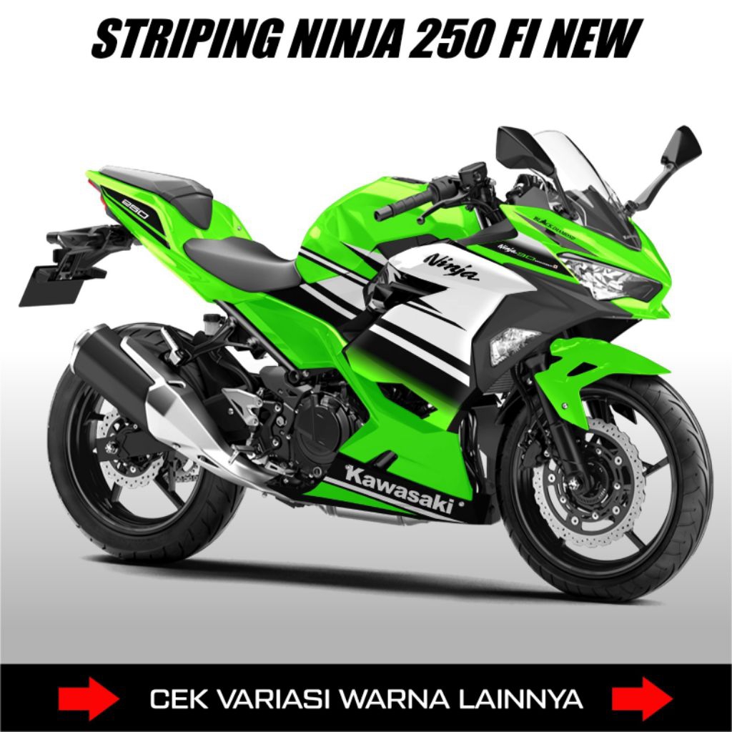 Striping Stiker Motor Kawasaki All New Ninja 250 Fi / Decal Sticker Ninja 250 Fi Baru SemiFull Body