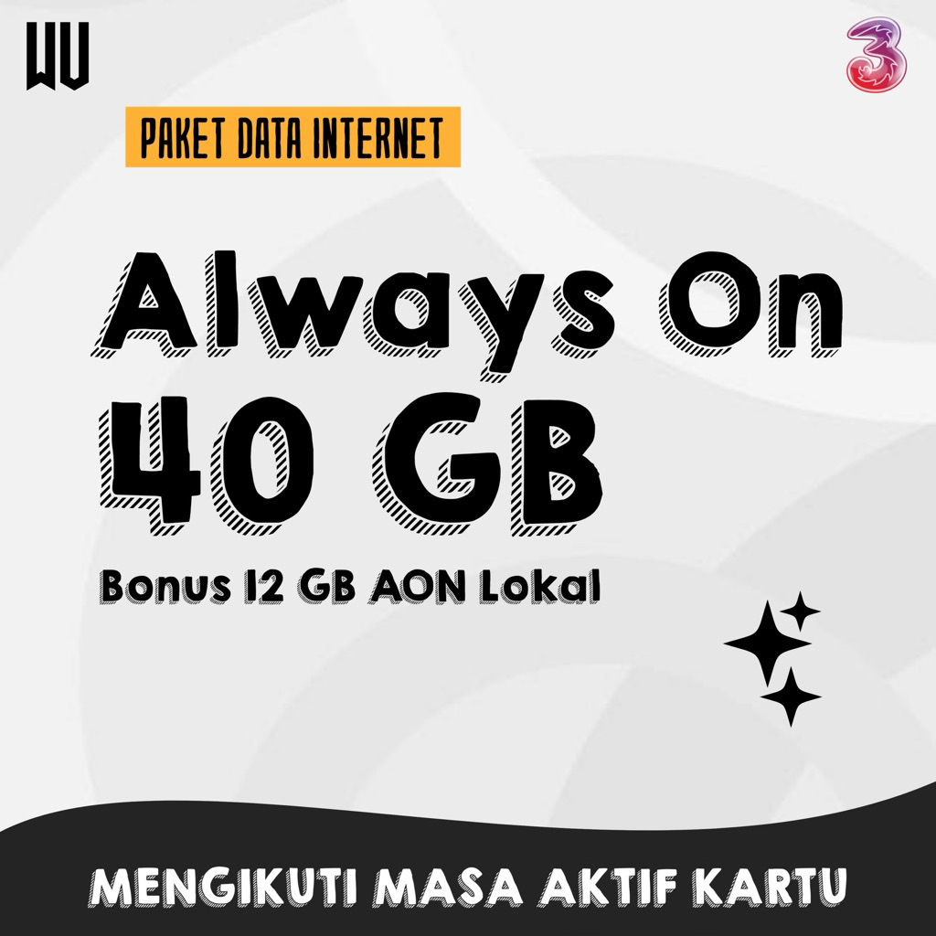 PAKET DATA TRI AON MENGIKUTI DURASI MASA AKTIF KARTU