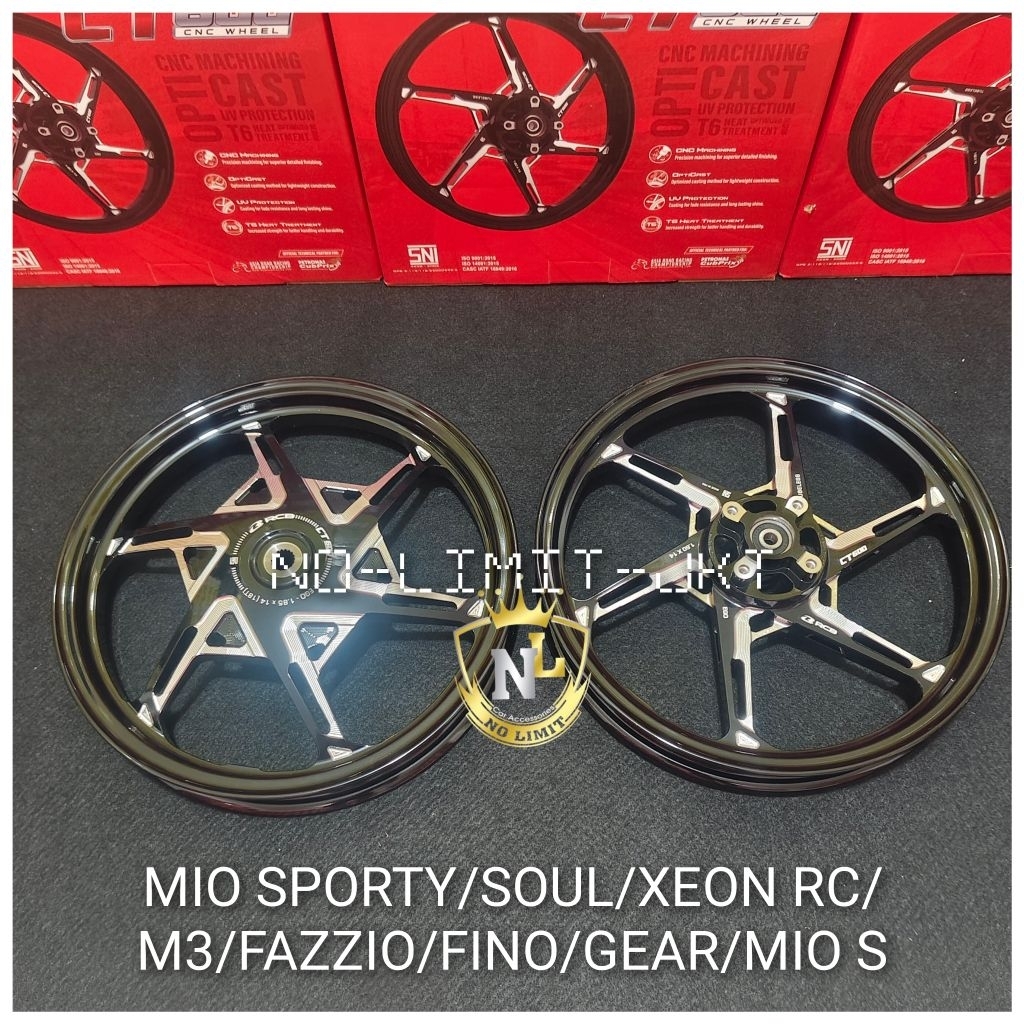 VELG/VELAK RCB CT600 MIO SPORTY SOUL SMILE/MIO M3 XEON RC FAZZIO MIO J S GEAR FINO 125 115 cc ct600