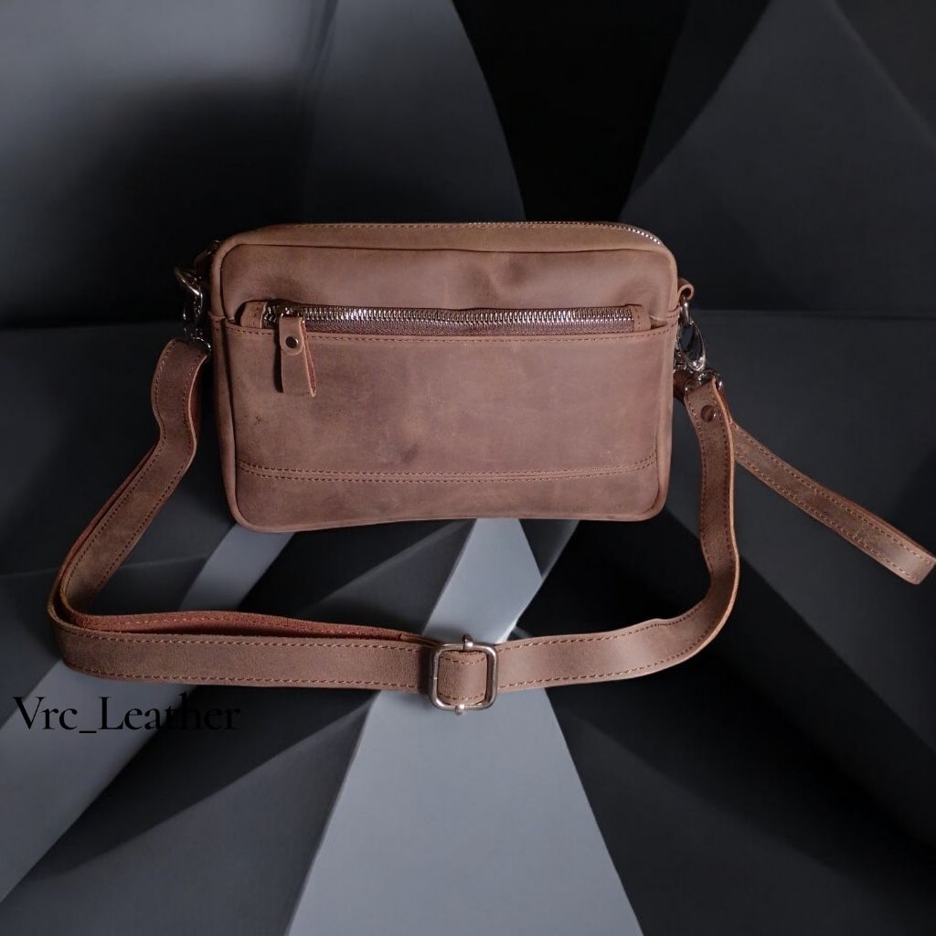 Tas Selempang Handbag Pria Wanita Kulit Sapi Asli Crazy Horse