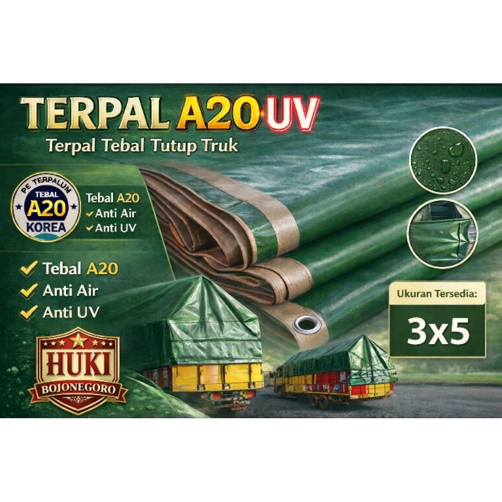 TERPAL PLASTIK KOREA ARMY A20 3x5 TERPAL TENDA TERPAL TRUK DLL