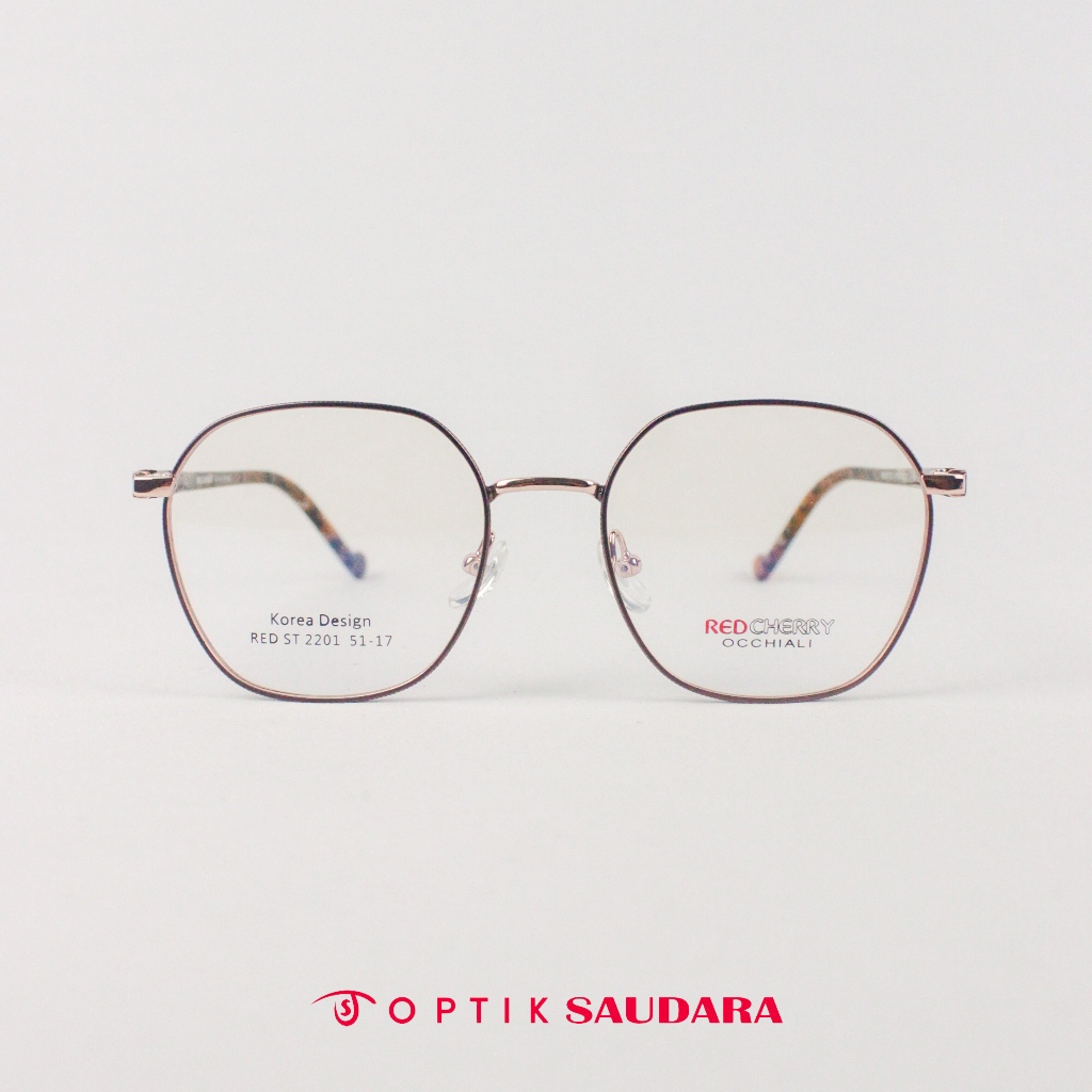 Optik Saudara - Frame Red Cherry - Kacamata Bulat Korea F RED ST2201 C7 51