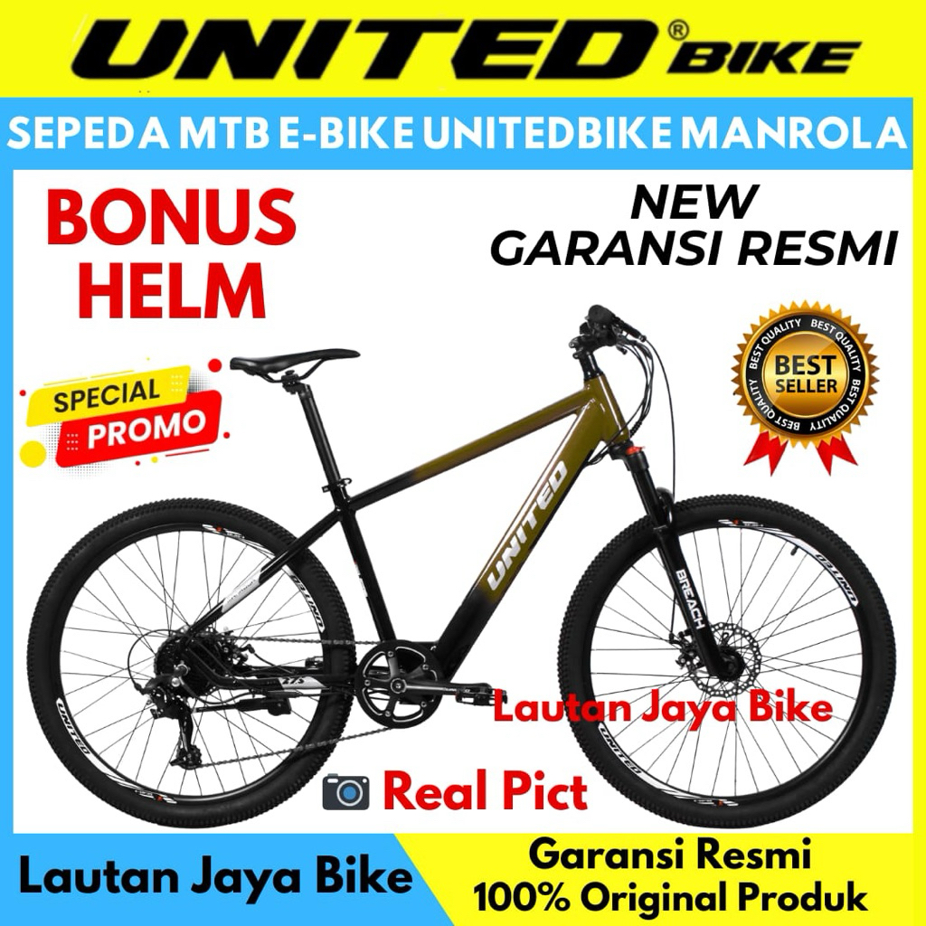 Sepeda Gunung MTB Electric UNITED MANROLA E-Bike Terbaru