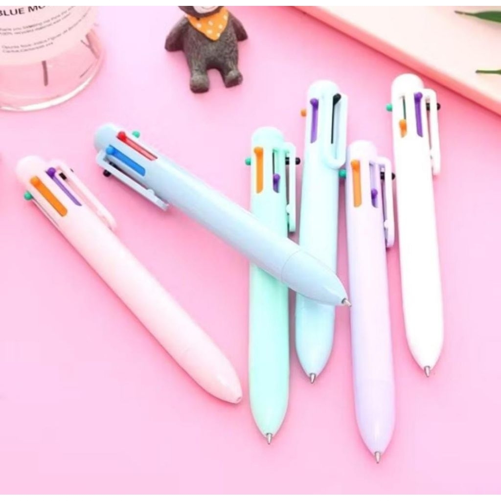 Pulpen Warna Mekanik Pastel Color /6in1 Warna Pulpen Multicolor/Pulpen Warna