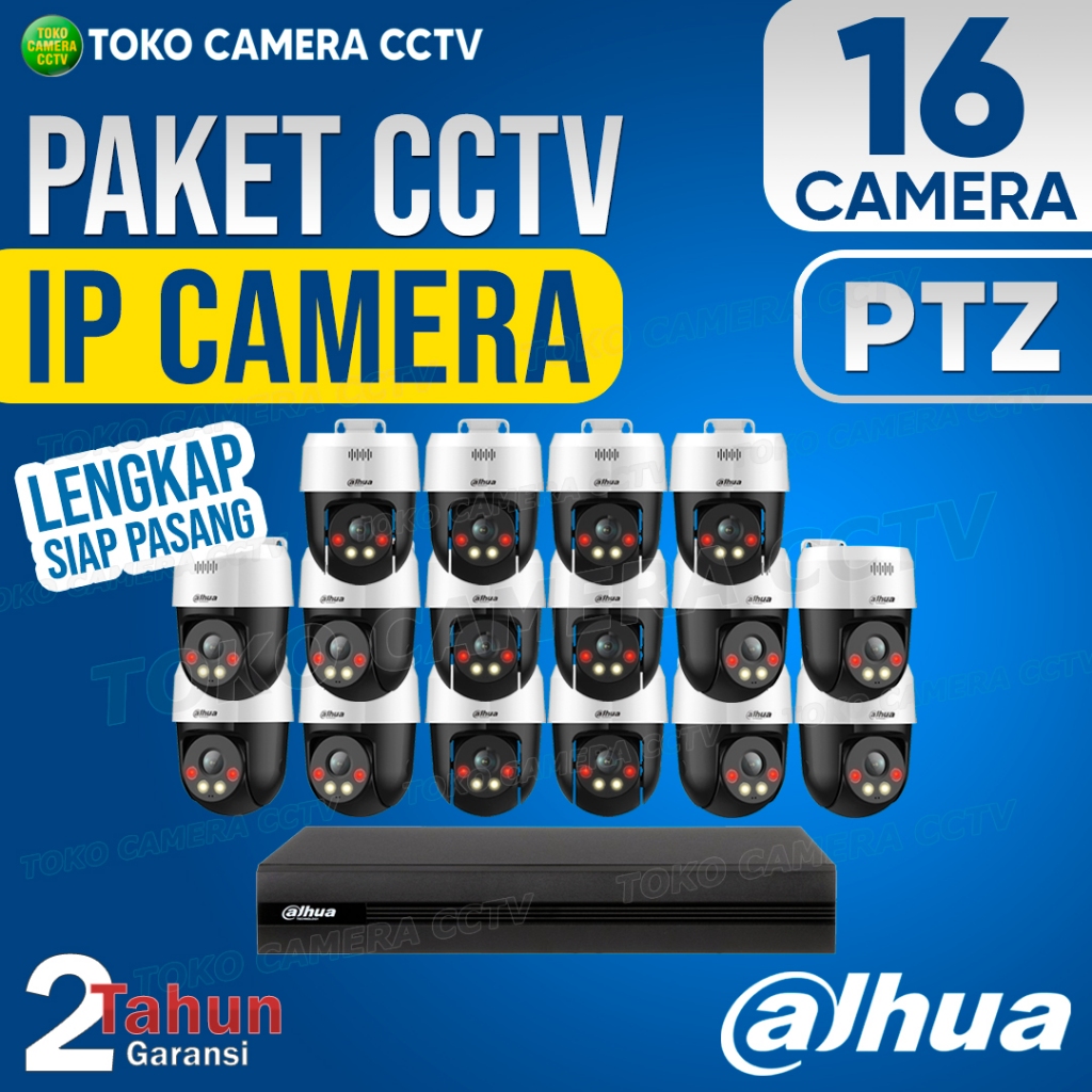 PAKET CCTV IP CAMERA PTZ DAHUA 16 CHANNEL 16 KAMERA