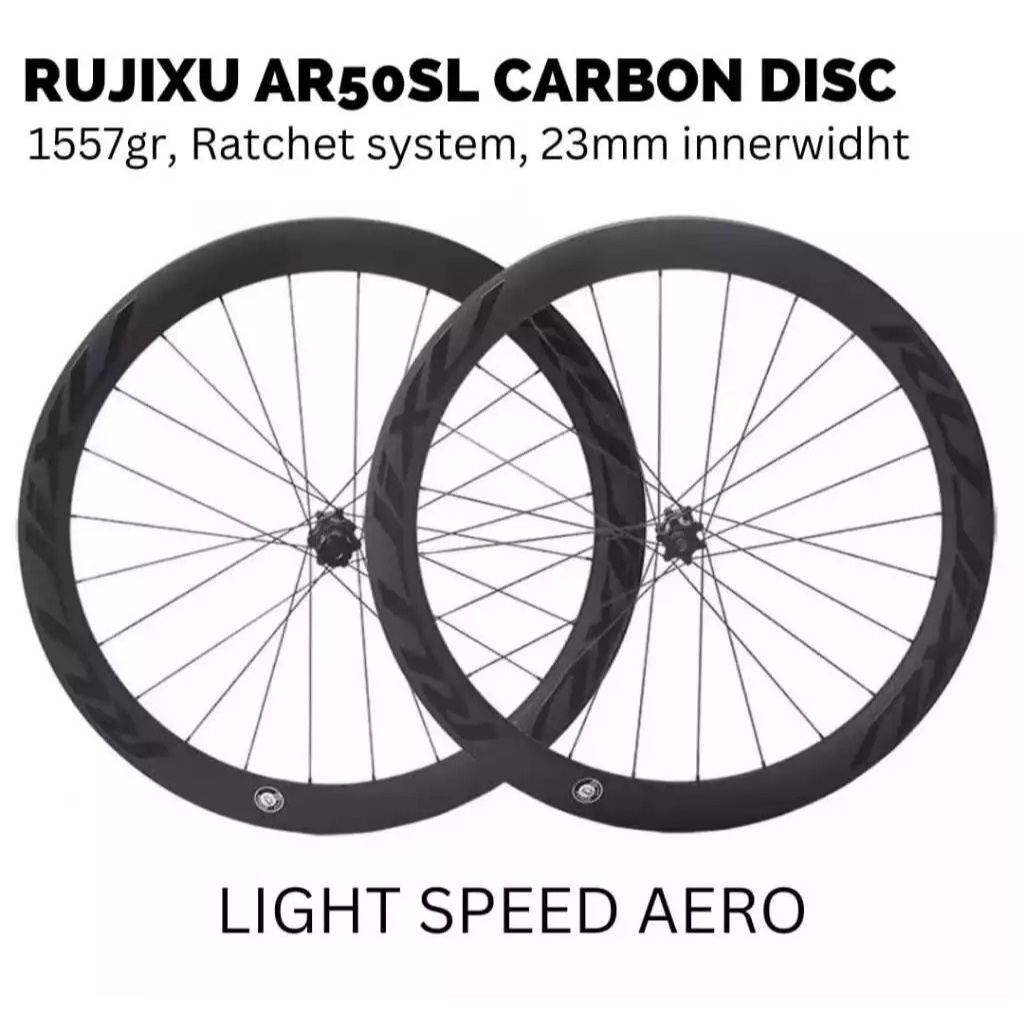RUJIXU AR50SL Carbon Wheelset Sepeda Roadbike Disc Brake Rachet 60T System