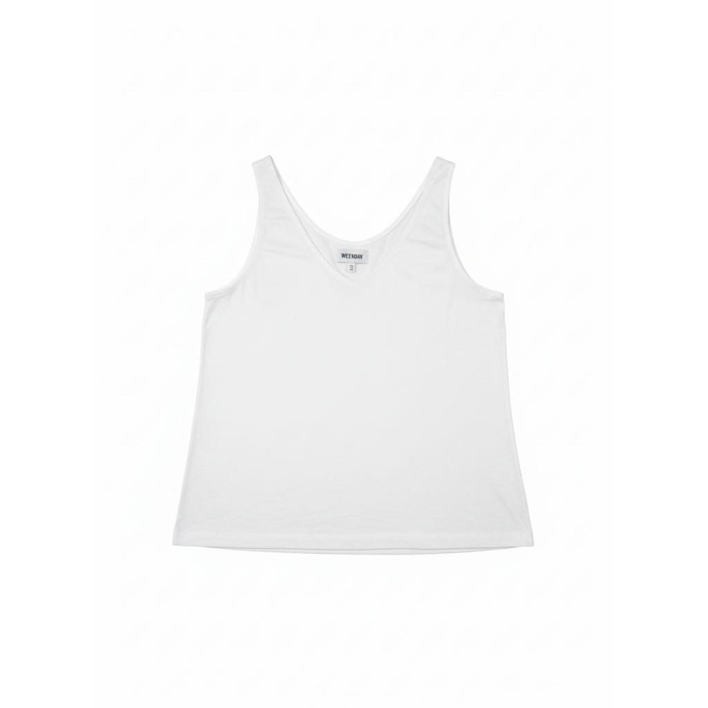 tank top v neck weekday White singlet putih polos branded wanita