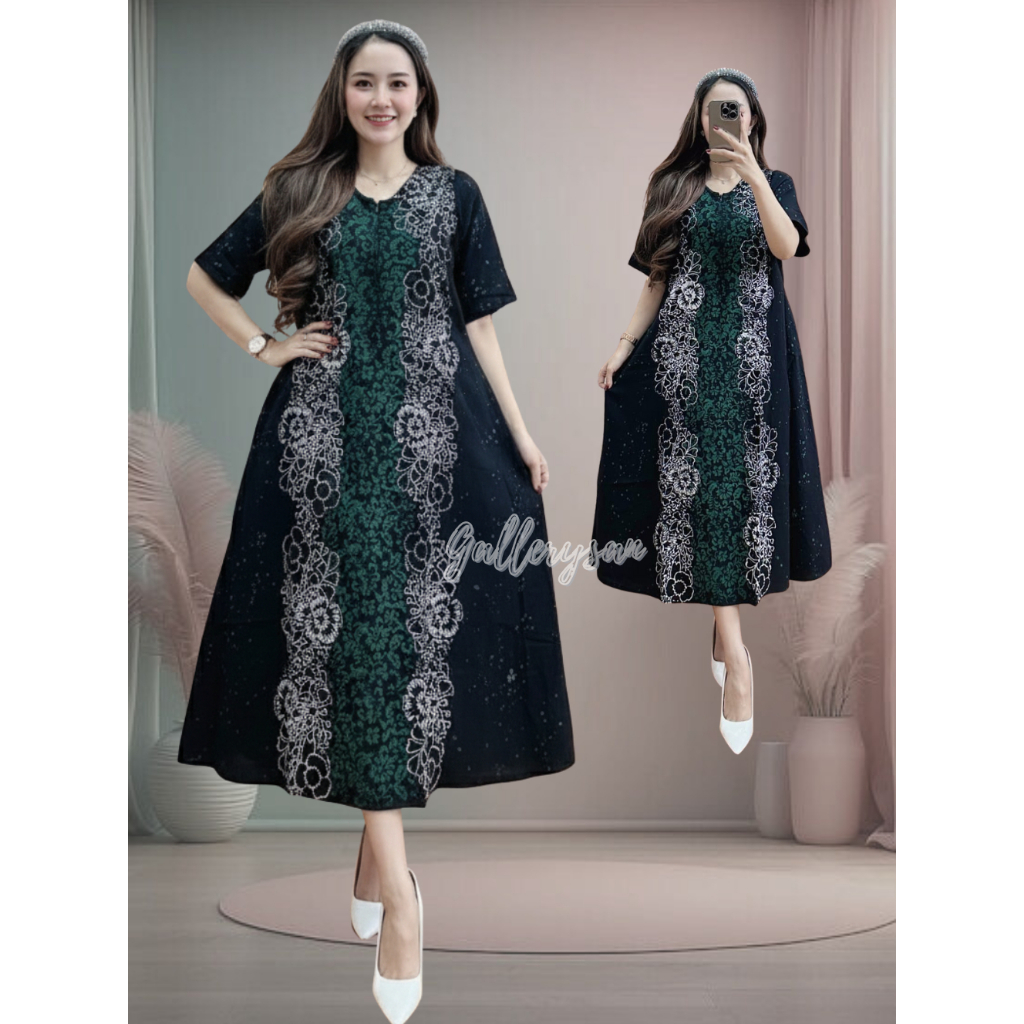 Daster Batik Pekalongan Asli Rayon Premium Tebal Busui Bumil Ld 110