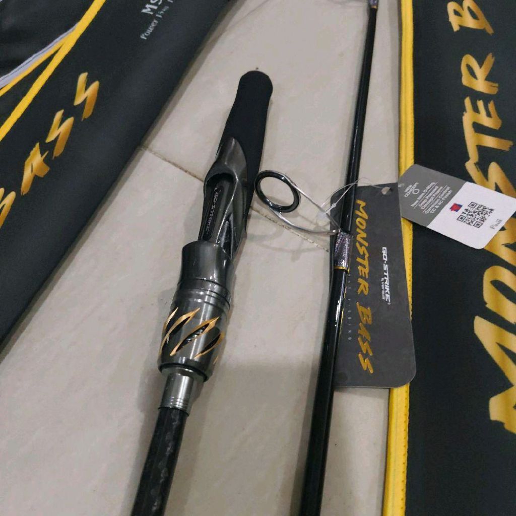 joran pancing go strike monster bass 180 cm joran jigging laut type 602 solid carbon