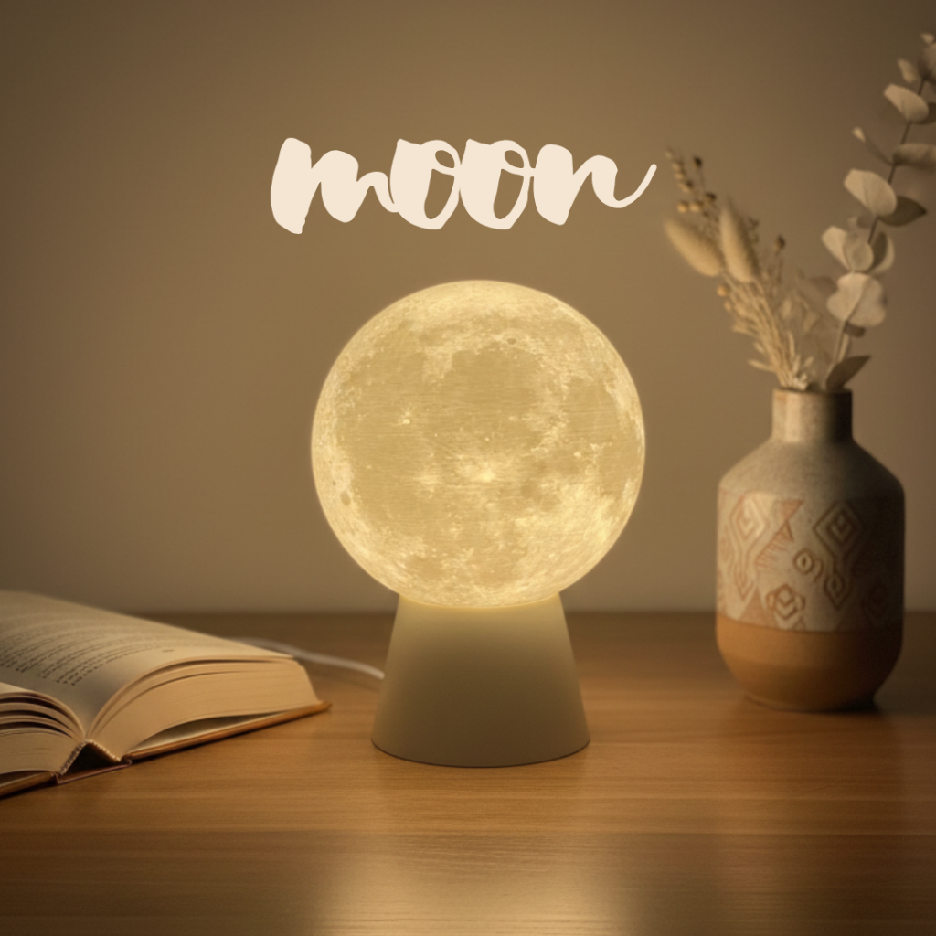 Moon Lamp- Lampu Tidur Bulan 3D - Moon Lamp LED Lampu Tidur Estetik - Lampu Meja Hias Kamar