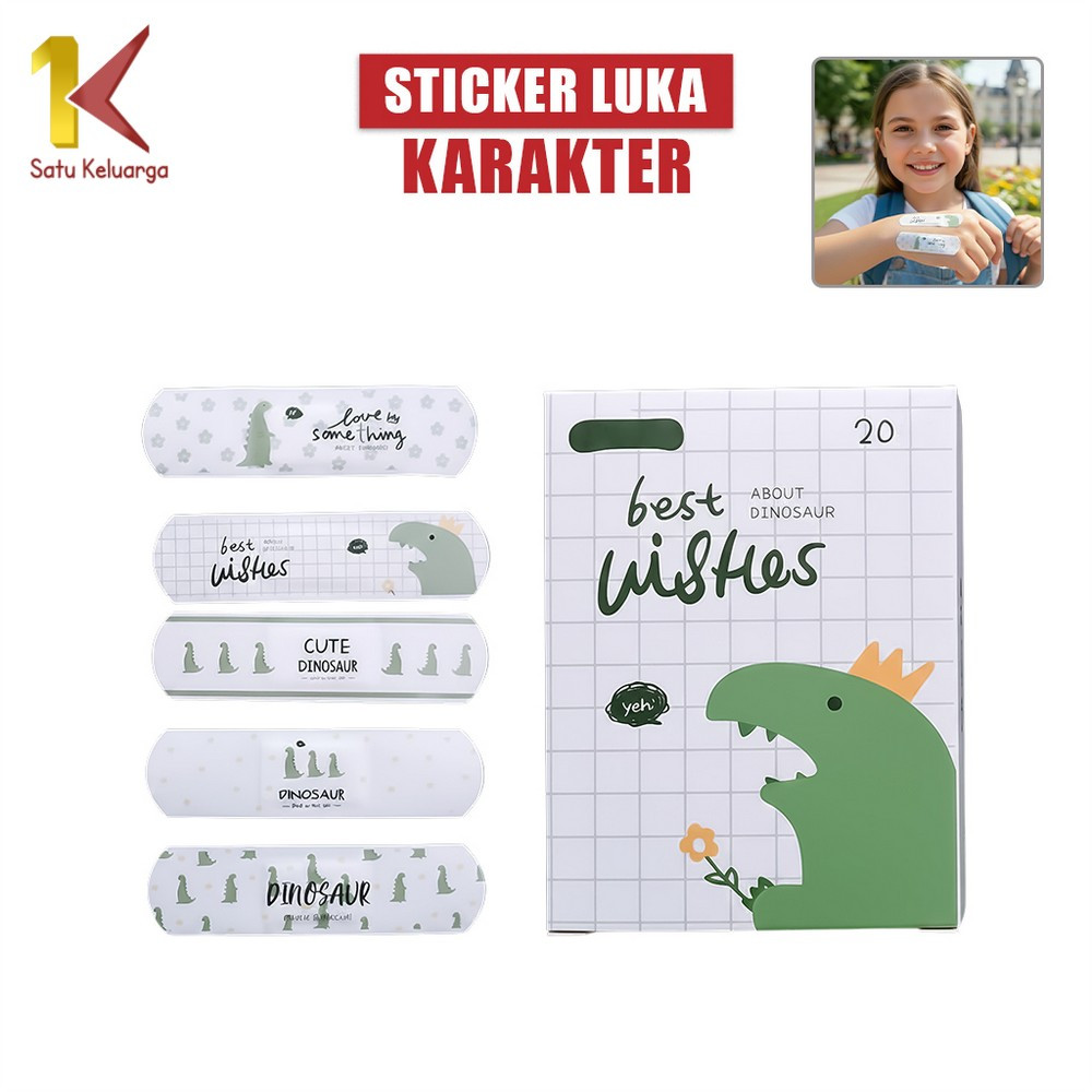 Satu Keluarga Sticker Penutup Luka Waterproof C795 Stiker Perekat Luka Estetik Karakter Kartun Lucu 