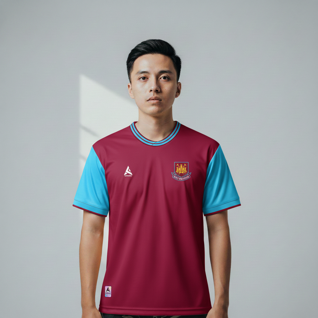 ATHLETIC SPORTWEAR - Jersey Vintage Bola Fantasy West Ham Home 2001-02 Fullprinting Casual - Atasan