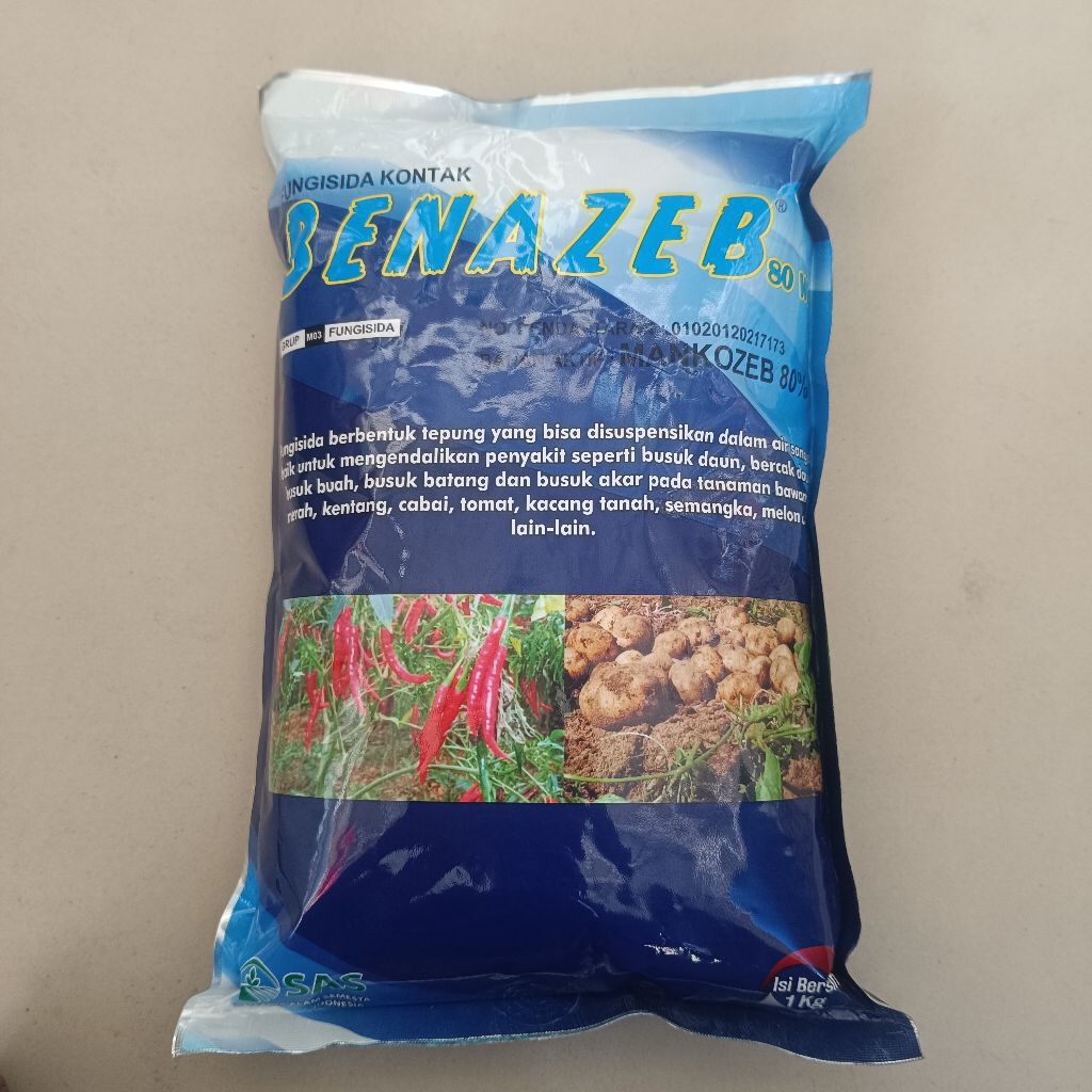 Fungisida Benazeb Biru 80WP Kemasan 1kg