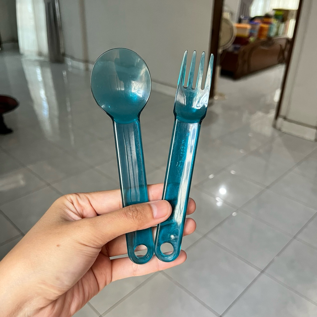 Preloved Tupperware Sendok Garpu Cutlery Crystal Set