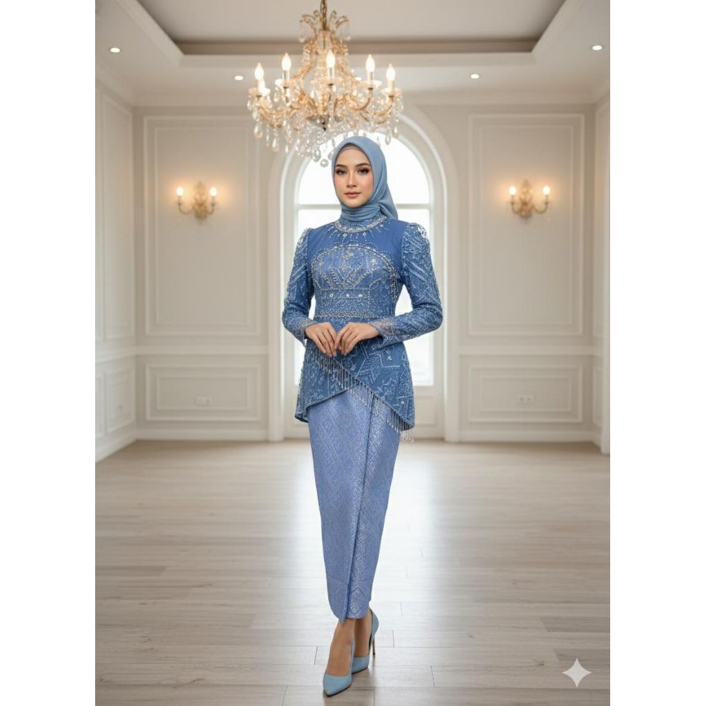 FREE HIJAB kebaya modern/kebaya Bunga ronce/kebaya bunga ronce payet/kebaya full payet untuk wisuda 