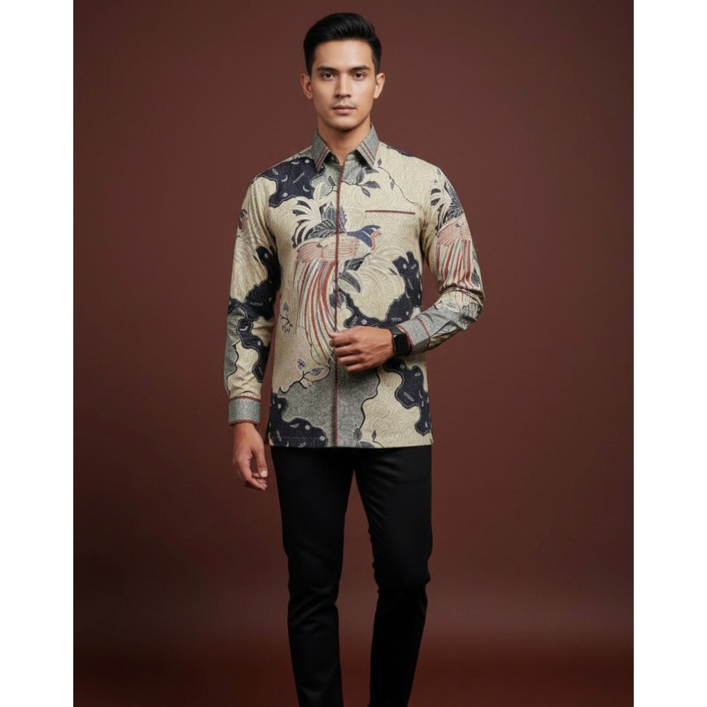 Batik Cantieq exclusive -PAKSILOKA|  batik pria modern bordir smock - Batik pria semi jas modern
