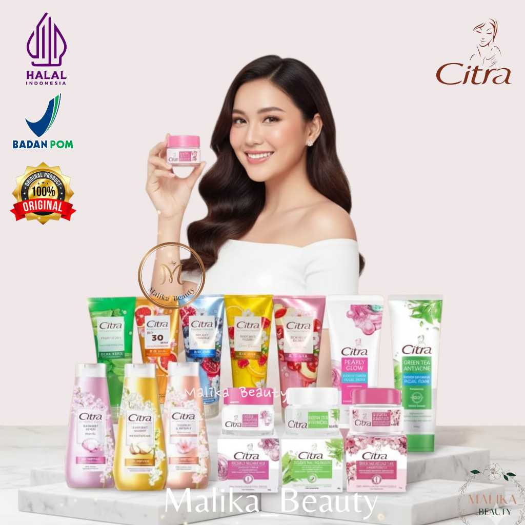 Citra Paket Lengkap all Variant Moisturizer Krim Pearly Glow UV, Sakura Glow ,Green Tea Anti Acne