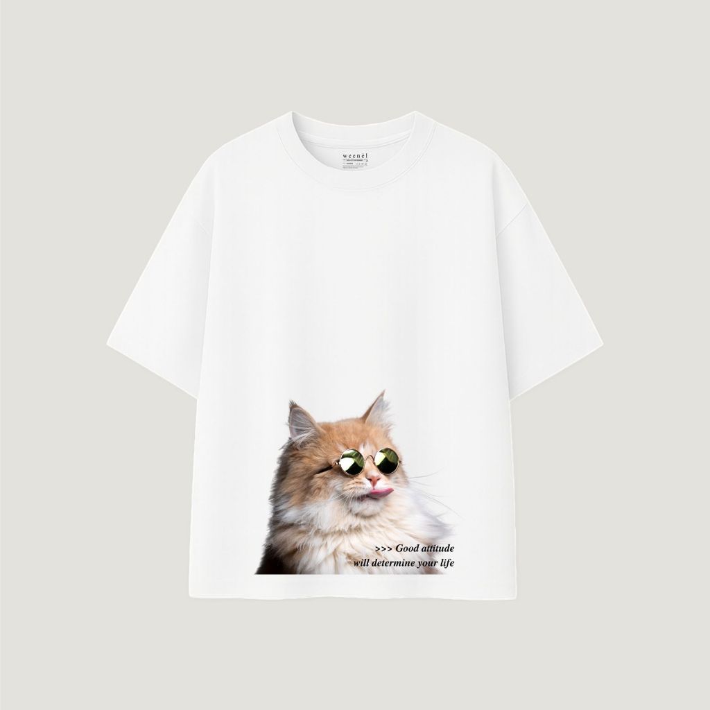 Weenel T-Shirt Oversize Cat Attitude