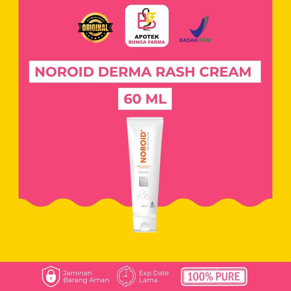 NOROID DERMA RASH CREAM 60ml - CREAM PELEMBAB KULIT BAYI - Krim Kulit Bayi Sensitif - Krim Iritasi B