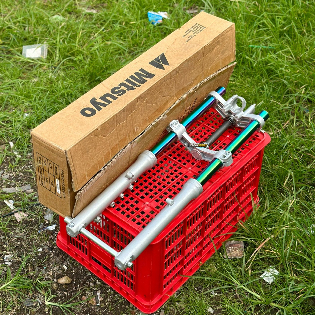 SHOCK SKOK DEPAN NINJA RR AS RAINBOW BOTTOM SILVER PNP HONDA CB GL MP TIGER MITSUYO