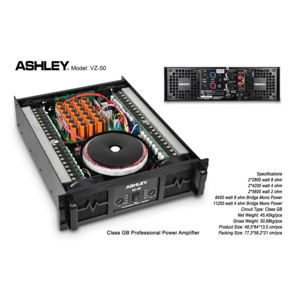 Power Amplifier ASHLEY VZ50 / VZ 50 ORIGINAL class GB
