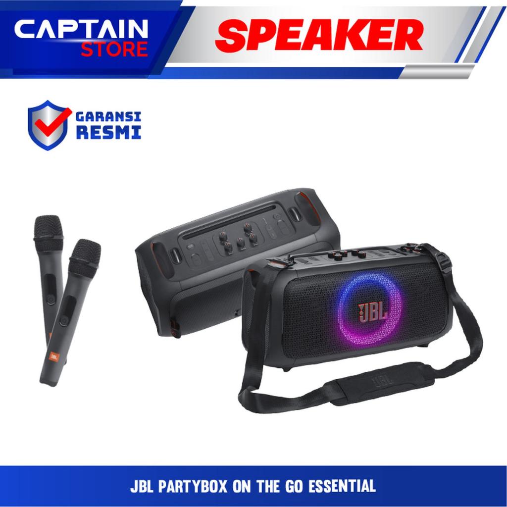 JBL PartyBox On The Go Essential Partybox OTG Portable Party Speaker with Wireless Microphone - JBL 