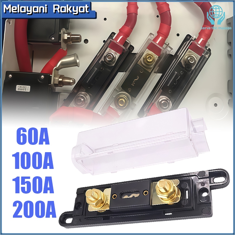 60/100/150/200A Sekering ANL Audio Fuse Box Sekring Holder Amper Mobil Fuse