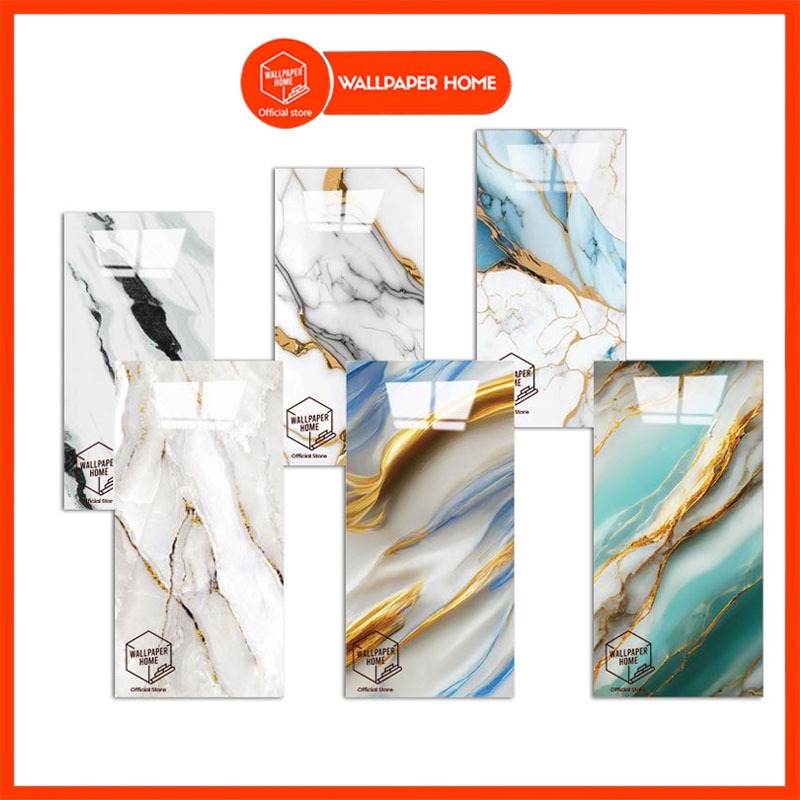 WALLPAPER HOME OFFCIAL STORE - Wallpaper Vinyl Marble 30 x 60 cm / Vinyl Marbel Granit Stiker Dindin